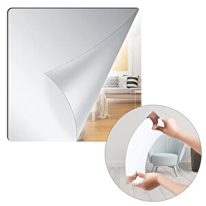 Sunup Sn-24977 30x30cm Kendi̇nden Yapişkanli Esnek Pvc Duvar Aynasi Panel Sti̇cker Çikartma