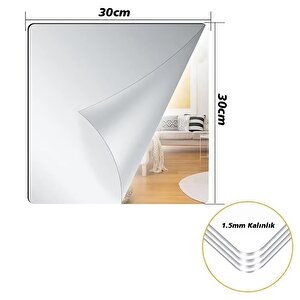 Sunup Sn-24977 30x30cm Kendi̇nden Yapişkanli Esnek Pvc Duvar Aynasi Panel Sti̇cker Çikartma