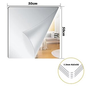 Sunup Sn-24979 50x50cm Kendi̇nden Yapişkanli Esnek Pvc Duvar Aynasi Panel Sti̇cker Çikartma