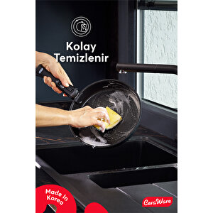 Hona Daily 9 Parça Tak Çıkar Saplı Iç Içe Geçebilen Seramik Yapışmaz Tencere Tava Seti Siyah