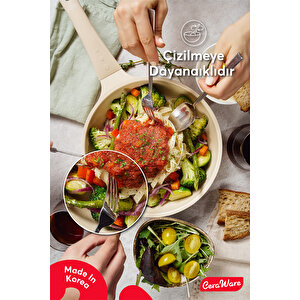 Ceraware Vetta 7 Parça Seramik Yapışmaz Tencere Tava Seti Bej