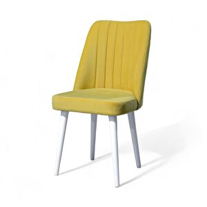 Polo Sandalye - Soho Sarı - Ahşap Beyaz Ayak