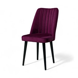 Polo Sandalye - Soho Bordo - Ahşap Siyah Ayak Bordo