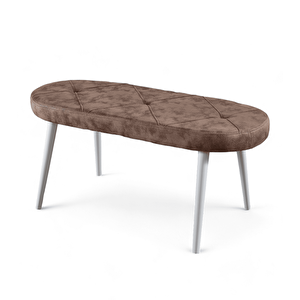 Bench - Milas Kahverengi - Ahşap Beyaz Ayak Kahverengi