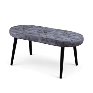 Bench - Milas Gri - Ahşap Siyah Ayak Gri