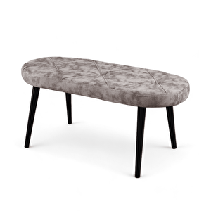 Bench - Milas Krem- Ahşap Siyah Ayak Krem
