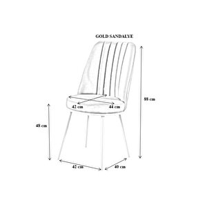Gold Sandalye - Pembe - Metal Krom Ayak Pembe