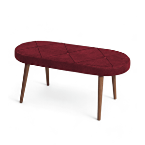 Bench - Jerika Bordo - Ahşap Ceviz Ayak Bordo