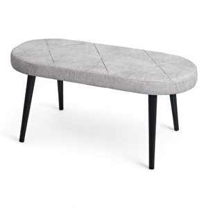 Bench - Jerika Krem - Ahşap Siyah Ayak Krem