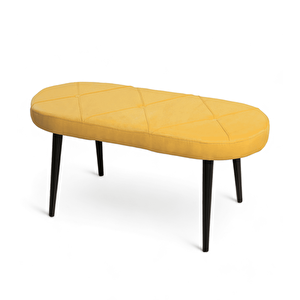 Bench - Soho Sarı - Ahşap Siyah Ayak Sarı