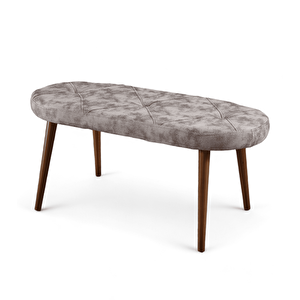 Bench - Milas Krem - Ahşap Ceviz Ayak Krem