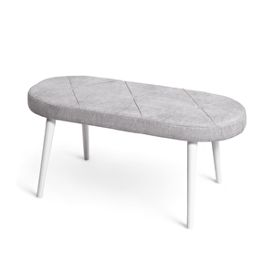 Bench - Jerika Krem - Ahşap Beyaz Ayak Krem