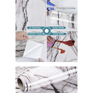Kendinden Yapışkanlı Mermer Desenli Mutfak Banyo Tezgah Duvar Ve Masa Kaplama (60cmx100cm)