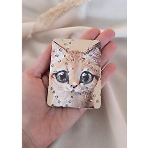 Ayna Makyaj Aynası Kedi Model Cep El Aynası Çanta Seyahat Taşınabilir