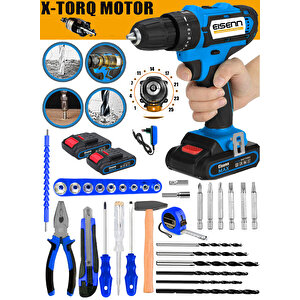 Xr 398 Vf 25 Tork Kademeli 2 Akülü Vidalama + 37 Parça Komple Usta Alet Seti