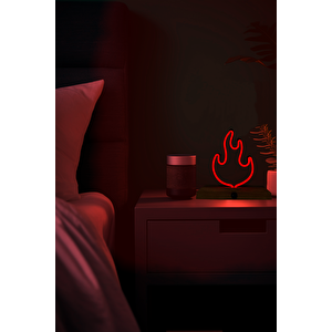 Alev Figürlü Neon Gece Lambası