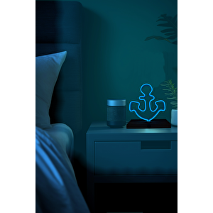 Denizci Çapası Figürlü Neon Gece Lambası