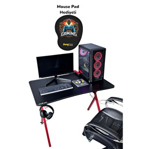 Heygaming2 Profesyonel Oyuncu Masası Siyah Kırmızı  110 Cm