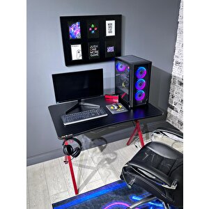 Heygaming2 Profesyonel Oyuncu Masası Siyah Kırmızı  110 Cm