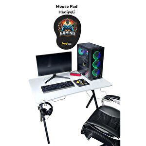 Heygaming2 Profesyonel Oyuncu Masası Beyaz Siyah  110 Cm