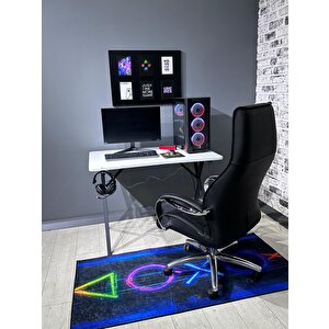 Heygaming2 Profesyonel Oyuncu Masası Beyaz Siyah  110 Cm
