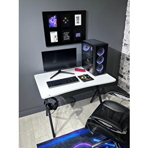 Heygaming2 Profesyonel Oyuncu Masası Beyaz Siyah  110 Cm