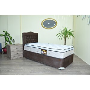 Baza Yatak Başlık 17474 Taytüy Kahverengi  Kumaş Pamuk Ful Ort Yatak 100*200