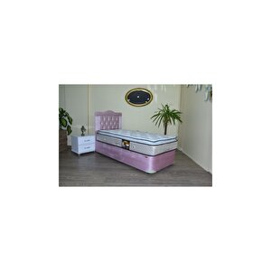 Baza Yatak Başlık 17473 Taytüy  Pembe Fırın Boya Pamuk Kumaş Pedli 100*200