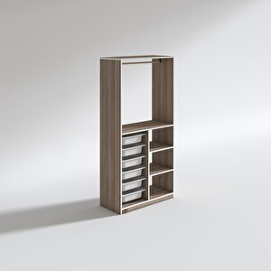 Giysi Dolabı Yalın Crd 180*090*30 Kapaksız Arkalıksız 6 Sepetli