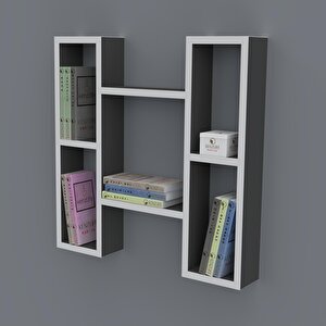Kitaplık Melisa 060*060*20 Gri Duvar Rafı Beyaz