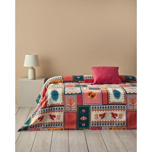 Tropic Patchwork Tek Kişilik Pike Pembe