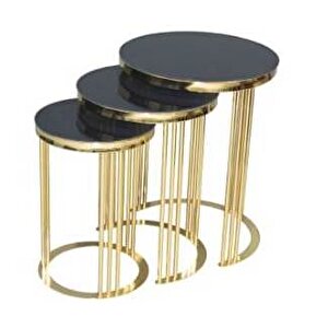 Brc Zigon 17538 C Gold Renk Kaplama Kırılmaz Temper Siyah Cam El Yapım El Yapım