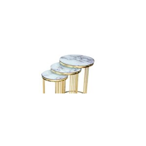 Brc 17537 Zigon C Model Gold Kaplama Renk Kırılmz Temper Beyz Mermer Cam El Yapım