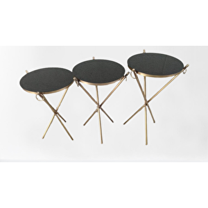 Brc Küpe 17628 Zigon Metal Bakır Eskitme Gold Renk Ayak Kırılmaz Siyah Cam Tabla