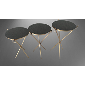 Brc Küpe 17628 Zigon Metal Bakır Eskitme Gold Renk Ayak Kırılmaz Siyah Cam Tabla