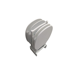 Zigon Sehpa Oval Çanta Ahşap Mdf Model Torna  Parlak Beyaz Lake Boya El Yapım