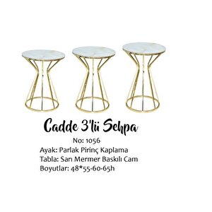 Brc 17536 Zigon Cadde Sarı Mermer Temper Cam Metal Çelik Gold Kutu Sevk El Yapım