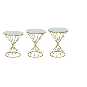 Brc Zigon 17514 Ri̇voli̇ Model Beyaz Mermer Temper Cam Metal Gold Kaplama El Yapım