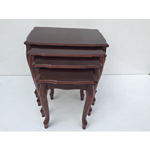 Zigon 17642 Klasik Model Sehpa Parlak Ceviz Nature Kayın Torna Aslan Ayak El Yapı