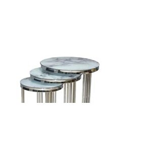 Brc 17540 Zigon C Model Mertal Krom Renk Kırılmaz Temper Beyaz Mermer Cam El Yapı