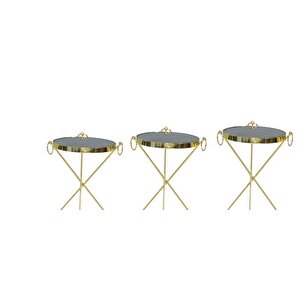 Brc 17525 Küpe Model Metal Çelik Gold Renk Kaplama Düz Siyah Temper Cam El Yapım