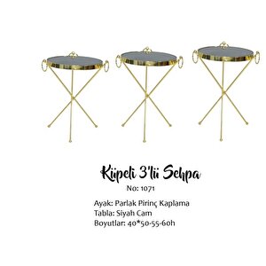 Brc 17525 Küpe Model Metal Çelik Gold Renk Kaplama Düz Siyah Temper Cam El Yapım