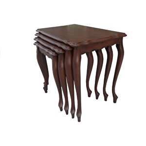Zigon St 17632 Klasik Model  Sehpa Parlak Ceviz Nature Kayın Aslan Ayak El Yapım