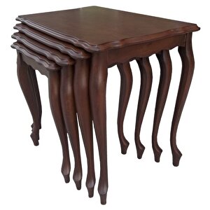 Zigon St 17632 Klasik Model  Sehpa Parlak Ceviz Nature Kayın Aslan Ayak El Yapım