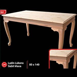 Masa 17759 Ladi̇n Kayın Aslan Kulak Ayk Kayın Kaplamaa Tabla Sabit Ham El Yapım