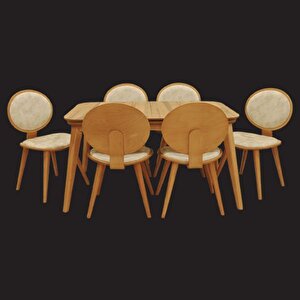 Masa-papel 17776 Oval Sırt Klasik Sandalye Model Tk Kayın Kaplam Torna Retro Açıl