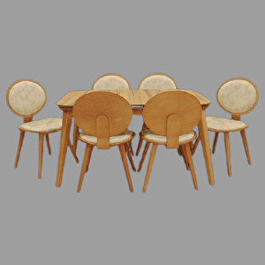 Masa-papel 17776 Oval Sırt Klasik Sandalye Model Tk Kayın Kaplam Torna Retro Açıl