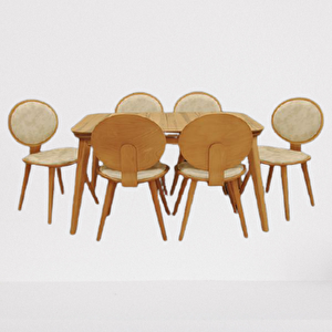 Masa-papel 17776 Oval Sırt Klasik Sandalye Model Tk Kayın Kaplam Torna Retro Açıl