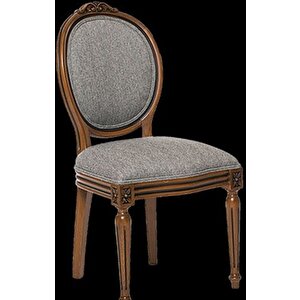 Sandalye 17767 Madalyon Model Kayın Retro Ayak Parlak Ceviz Natüre Kumlu Kumaş