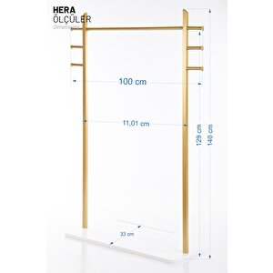 Hera Metal Ayaklı Askılık Konfeksiyon Askılığı Gold Elbise Askılığı Kıyafet Askılığı